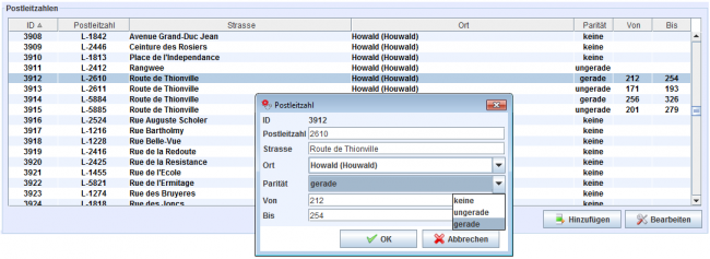  Liste der Postleitzahlen