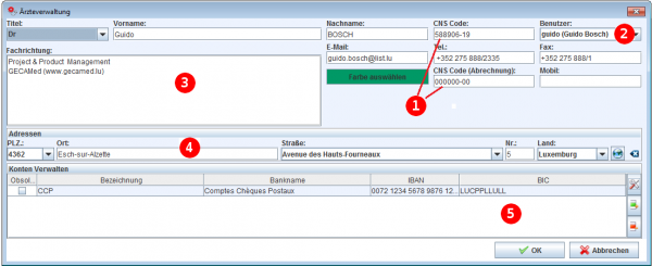 Dialog Ärzteverwaltung