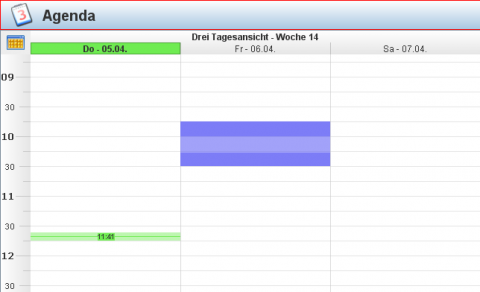 Termin anlegen in der Terminansicht per Aufziehen