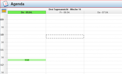 Termin anlegen in der Terminansicht per Doppelklick