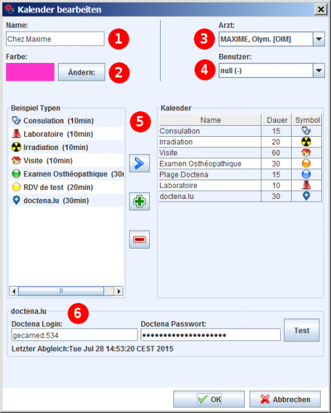 Propriétés du calendrier