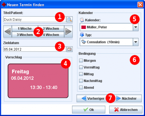 Dialog: Neuen Termin vorschlagen