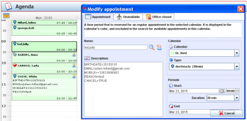 doctena Termine im GECAMed Kalender