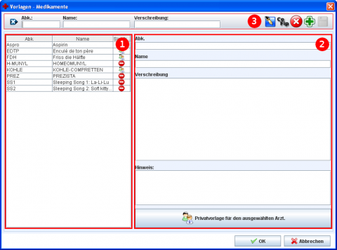 Verschreibungsvorlagen
