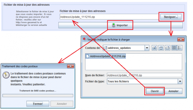  Importation du fichier d'adresses