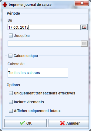 Imprimer journal de caisse