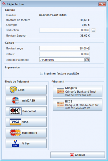 Régler facture