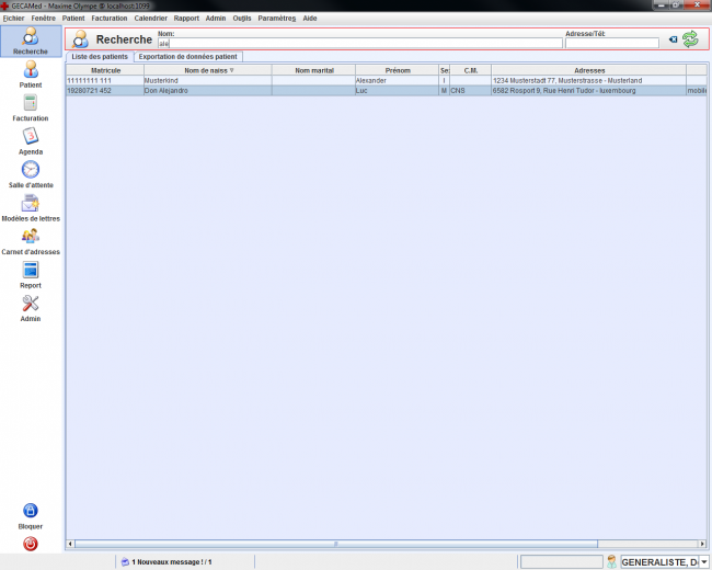 Rechercher un patient