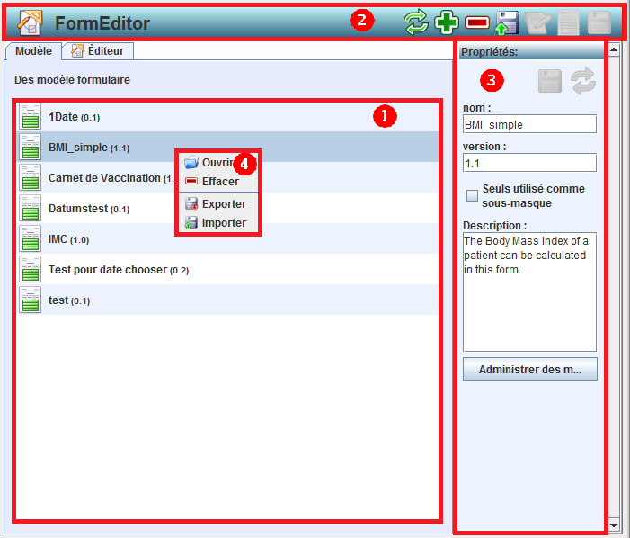  Gestion des modèles de formulaires