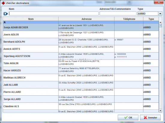 Lettre avec destinataire